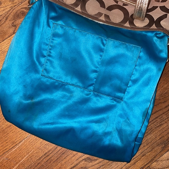 Coach Poppy 3D OP ART Signature GLAM Brown & Gold Tote Bag 13826 - Picture 9 of 11